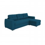 Corner sofa convertible 3 places fabric DONIA Oil Blue