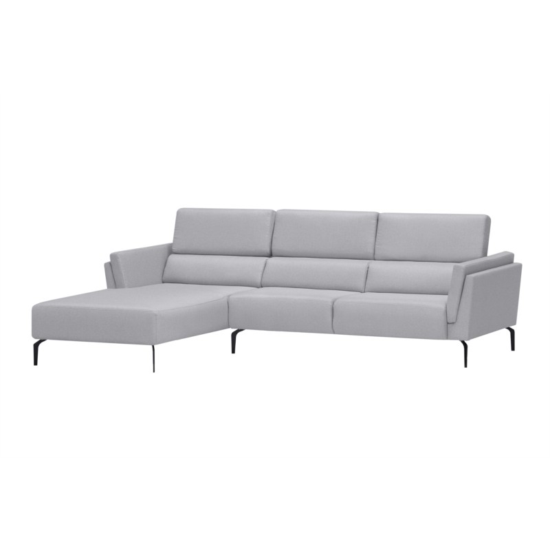 Corner sofa 4 places fabric feet metal Left Angle LULU Light grey - image 55022