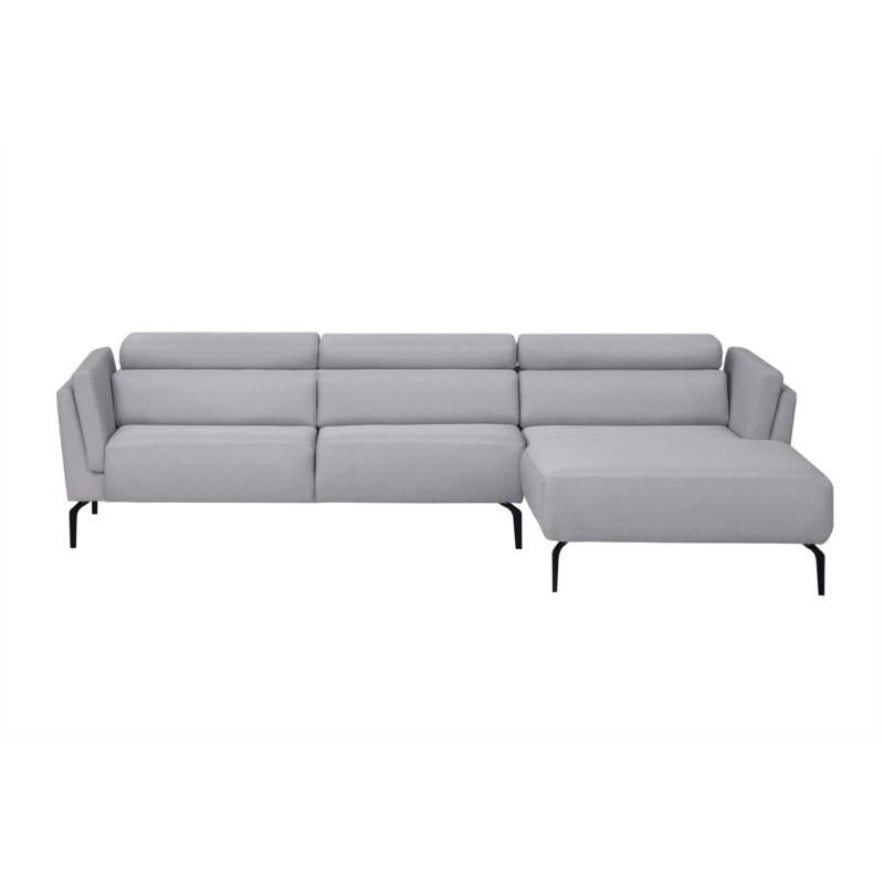 Corner sofa 4 places fabric feet metal Right Angle LULU Light grey - image 55028