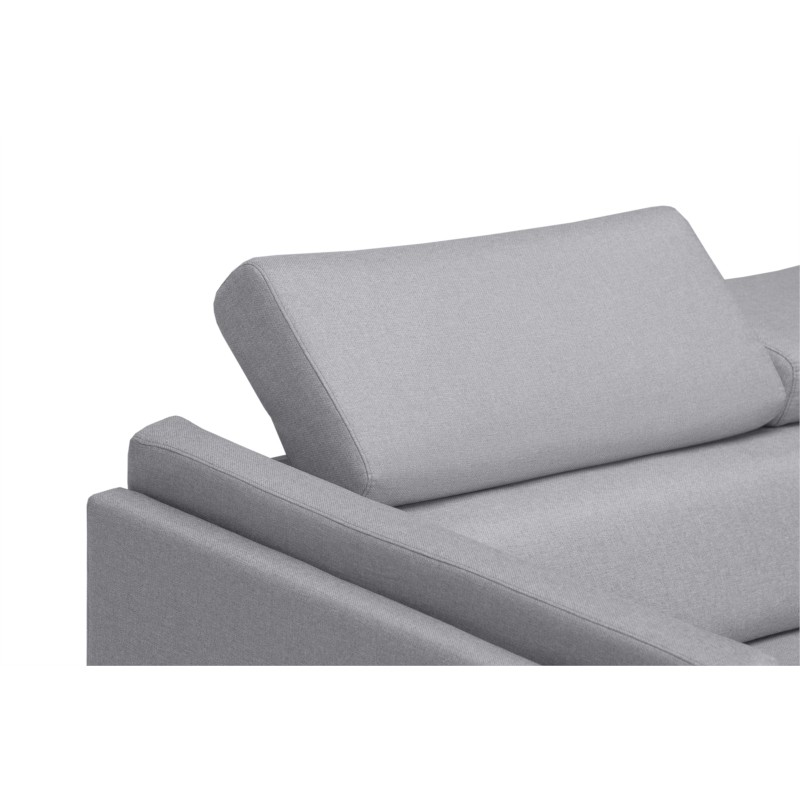 Corner sofa 4 places fabric feet metal Right Angle LULU Light grey - image 55036