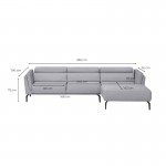 Corner sofa 4 places fabric feet metal Left Angle LULU Dark grey