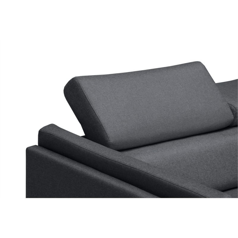 Corner sofa 4 places fabric feet metal Right Angle LULU Dark grey - image 55054