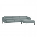 Corner sofa 4 places fabric feet metal Right Angle LULU Blue celadon