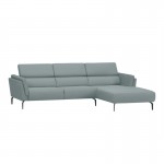 Corner sofa 4 places fabric feet metal Right Angle LULU Blue celadon