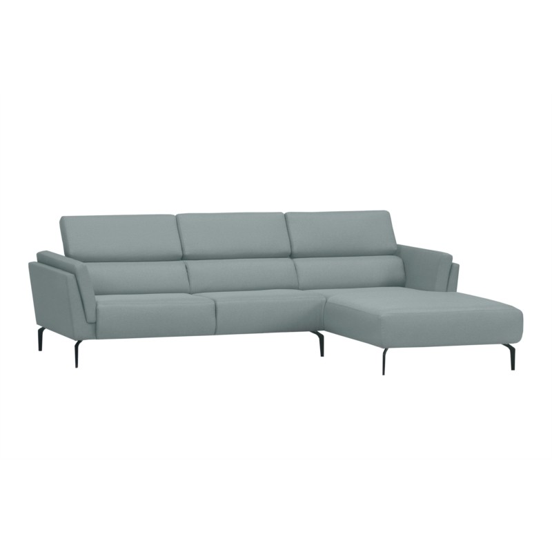 Corner sofa 4 places fabric feet metal Right Angle LULU Blue celadon - image 55079