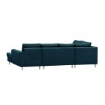 Convertible corner sofa 5 places fabric Left Corner OKTAV Oil Blue