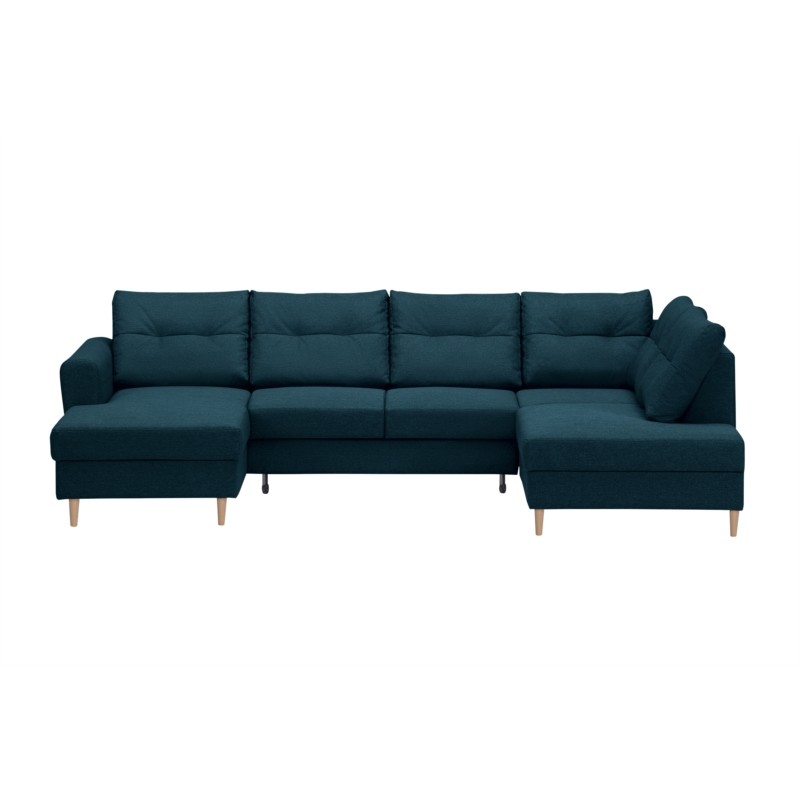 Convertible corner sofa 5 seats fabric Right Angle OKTAV Oil Blue - image 55108