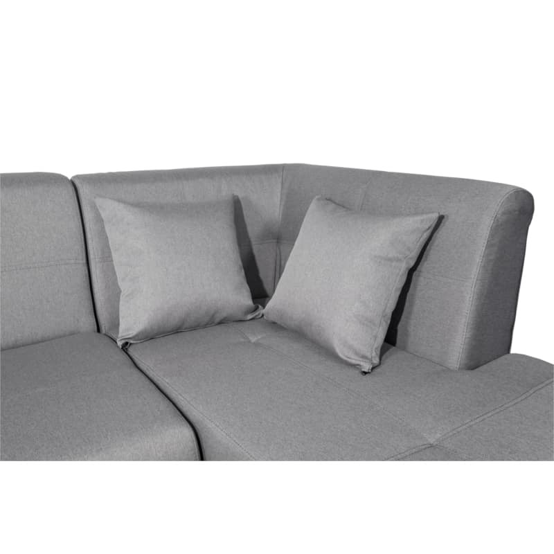 Corner sofa convertible 5 places fabric feet wood Angle Right FORTY Grey - image 55235