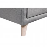 Convertible corner sofa 5 places fabric feet wood Left angle FORTY Grey