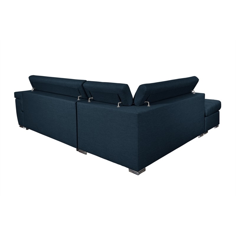 Corner sofa convertible 5 places trunk fabric Corner Left IVY Oil Blue - image 55302
