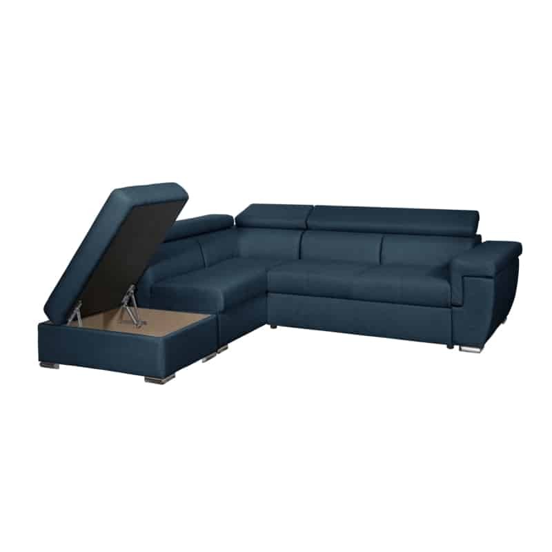 Sofá de esquina convertible 5 plazas de tela del maletero Esquina Izquierda IVY Oil Azul - image 55307