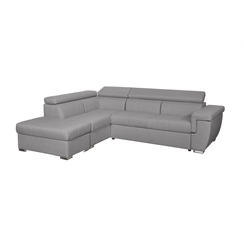 Corner sofa convertible 5 places trunk fabric Corner Left IVY Light grey - image 55329