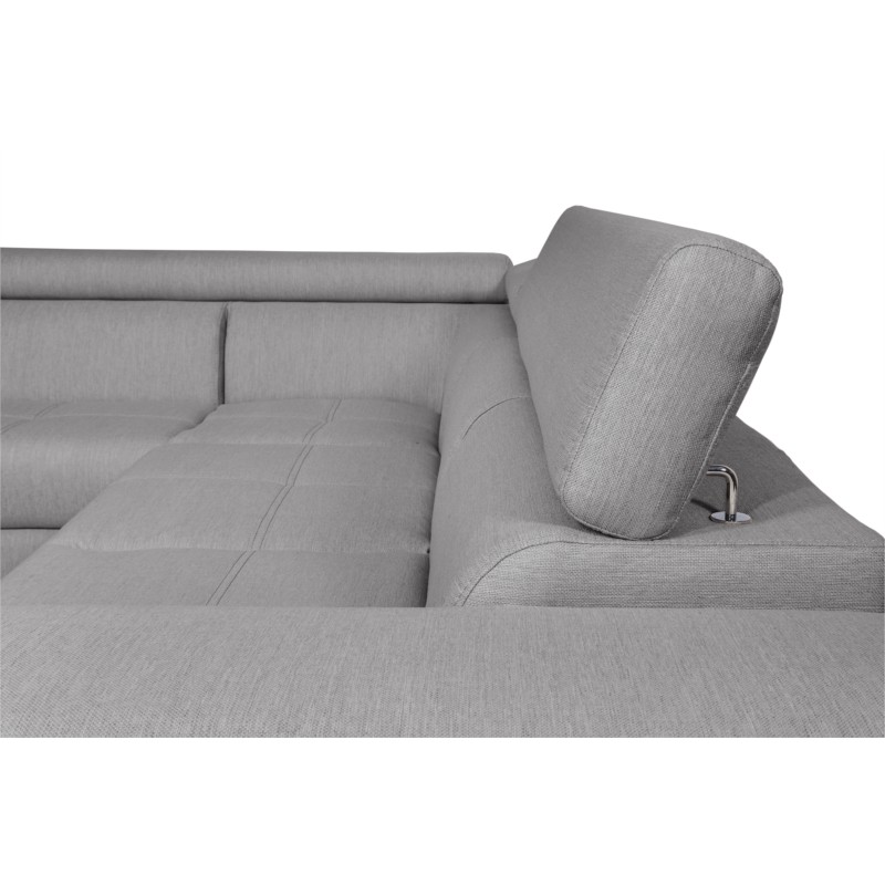 Corner sofa convertible 5 places trunk fabric Corner Left IVY Light grey - image 55335