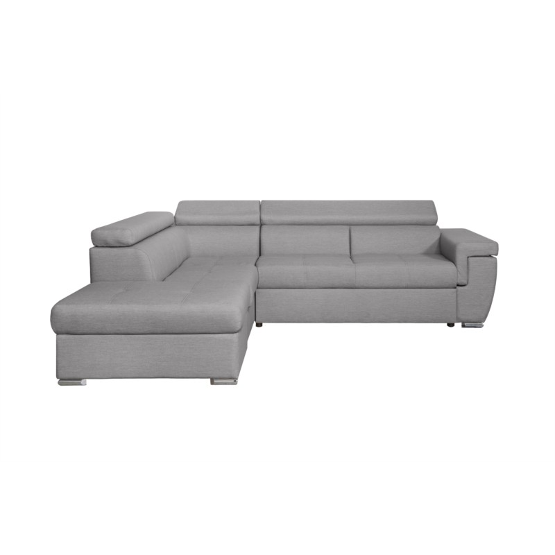 Corner sofa convertible 5 places trunk fabric Corner Left IVY Light grey - image 55339