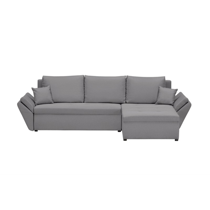 Convertible corner sofa 4 places fabric CATHIA Light grey - image 55347