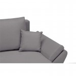 Convertible corner sofa 4 places fabric CATHIA Light grey