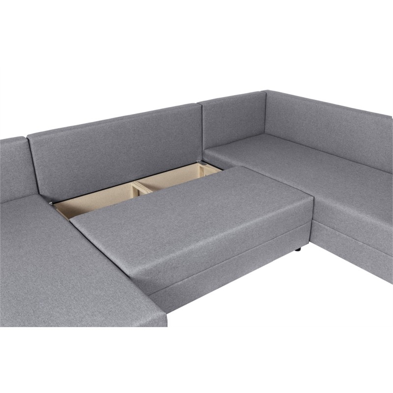 Convertible corner sofa 4 places fabric Right Angle STELA Light grey - image 55367