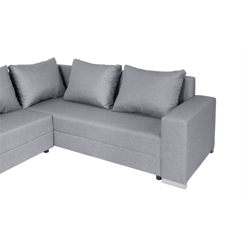 Convertible corner sofa 4 places fabric Right Angle STELA Light grey - image 55368