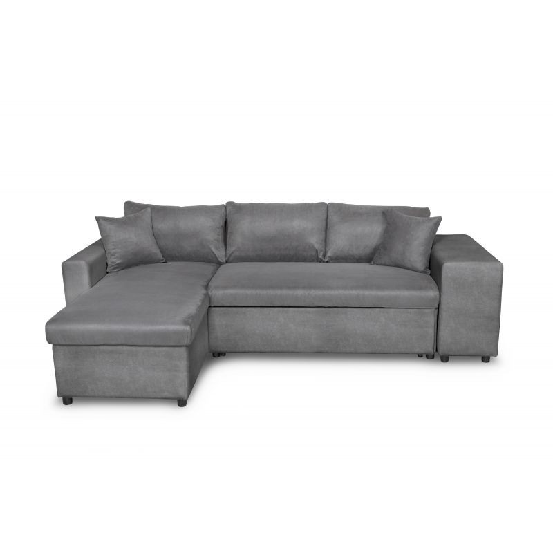 Convertible corner sofa microfiber niche on the right KATIA Grey - image 55419