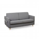 Sofa fast sleeping fabric 3 places TAMY (Dark grey)
