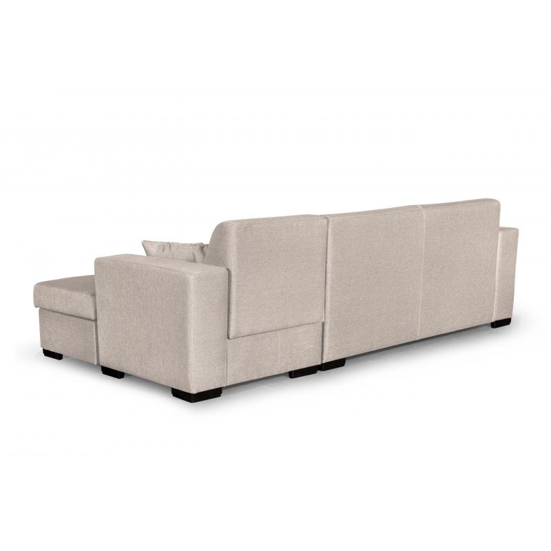 Convertible corner sofa 4 places fabric Right Angle CARIBI (Beige) - image 55652