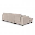 Convertible corner sofa 4 places fabric Left Corner CARIBI (Beige)
