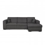 Convertible corner sofa 4 places fabric Right Angle CARIBI (Dark Grey)
