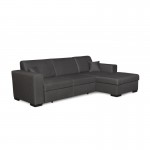 Convertible corner sofa 4 places fabric Right Angle CARIBI (Dark Grey)