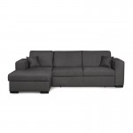 Convertible corner sofa 4 places fabric Left Corner CARIBI (Dark Grey)