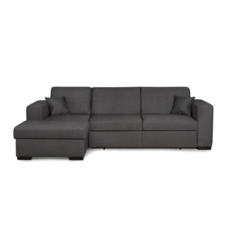 Convertible corner sofa 4 places fabric Left Corner CARIBI (Dark Grey) - image 55715