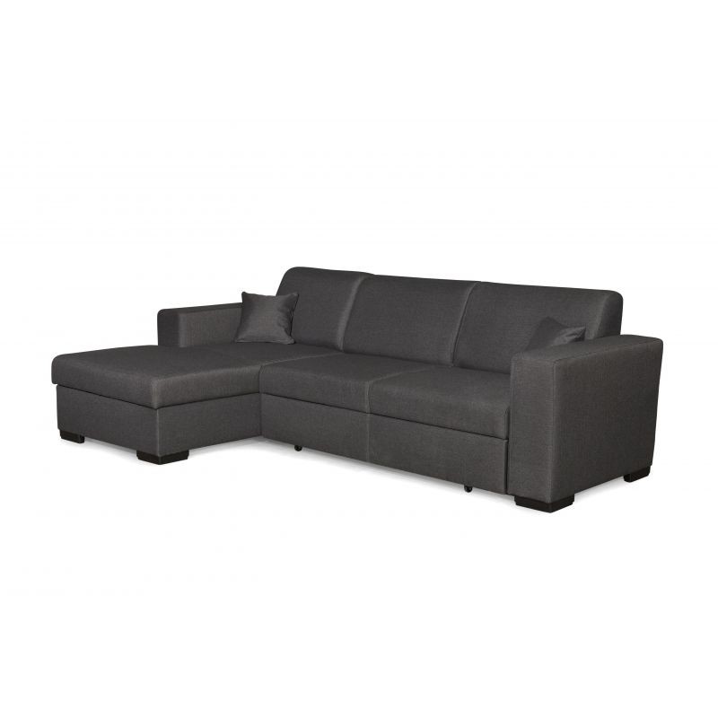 Convertible corner sofa 4 places fabric Left Corner CARIBI (Dark Grey) - image 55721