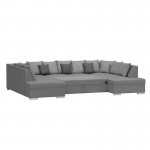 Mila fabric convertible corner sofa 5 seats (Grey)
