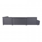 Convertible corner sofa 6 places fabric Right Angle WIDE (Dark Grey)