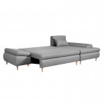 Convertible corner sofa 5 places fabric Right Angle CHAPUIS (Grey)