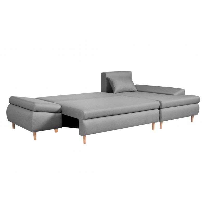 Convertible corner sofa 5 places fabric Right Angle CHAPUIS (Grey) - image 55761