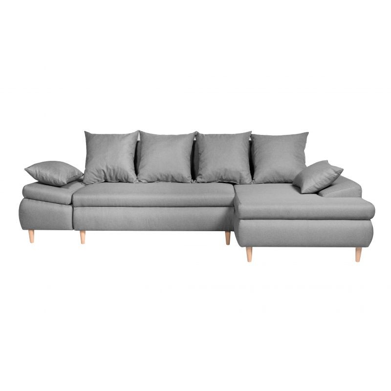 Convertible corner sofa 5 places fabric Right Angle CHAPUIS (Grey) - image 55769