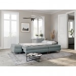 Convertible corner sofa 5 places fabric Right Angle CHAPUIS (Celadon Blue)