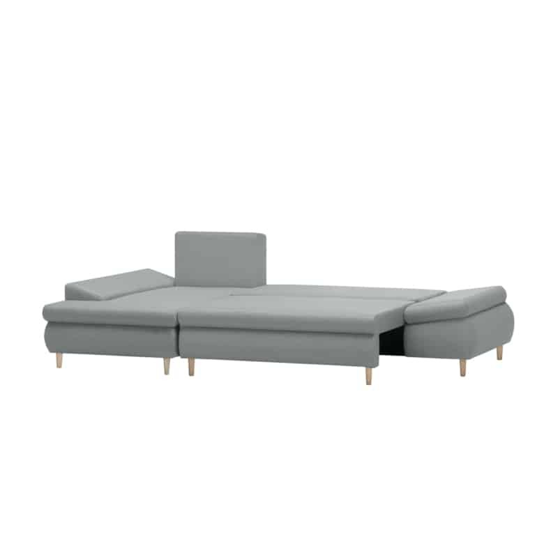 Convertible corner sofa 5 places fabric Left Corner CHAPUIS (Celadon Blue) - image 55804