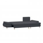 Convertible corner sofa 5 places fabric Right Angle CHAPUIS (Dark grey)