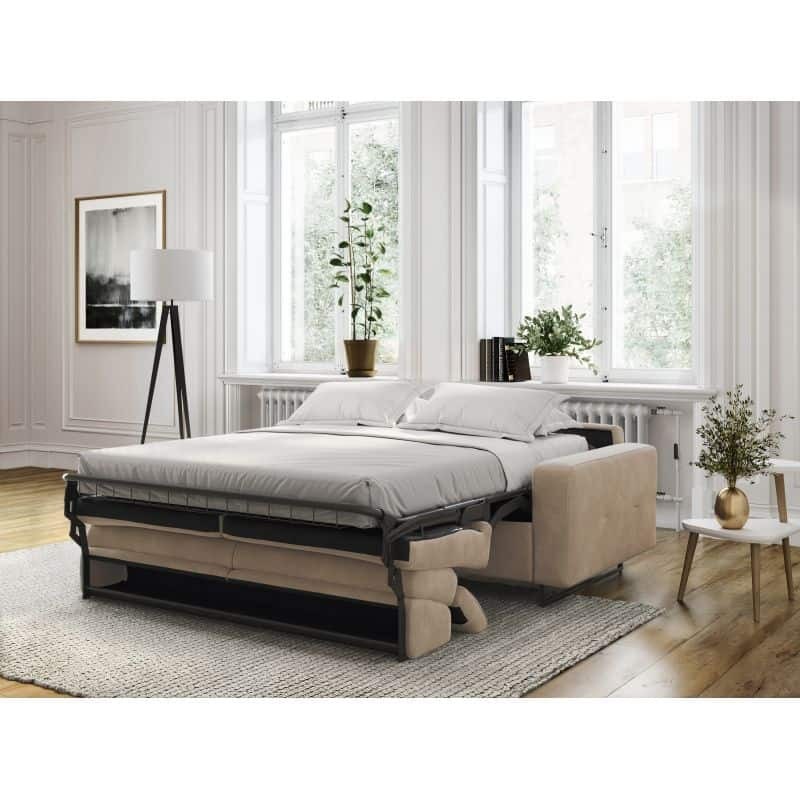 Sofa bed 3 places fabric MINA (Beige) - image 55881