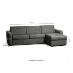 Convertible corner sofa 3 places fabric Right Angle LANDIN (Dark grey)