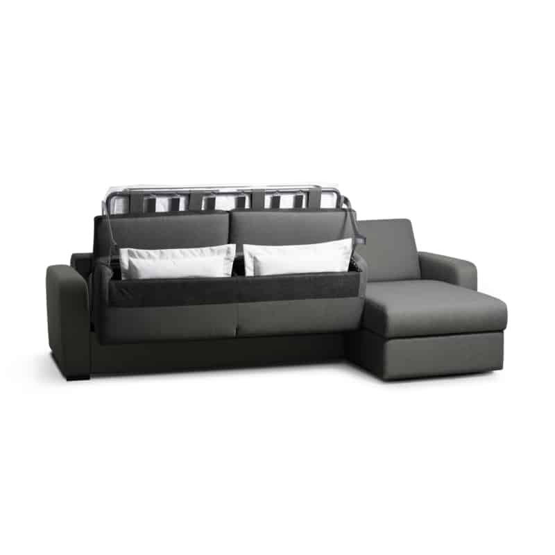 Convertible corner sofa 3 places fabric Right Angle LANDIN (Dark grey) - image 55906
