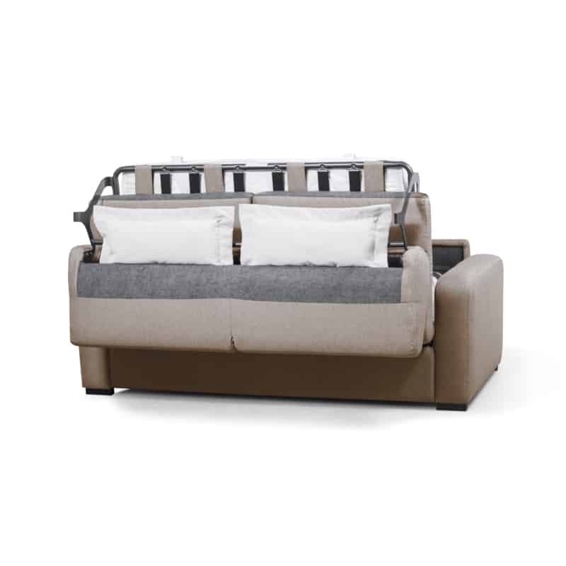 Sofa bed 3 places fabric Mattress 140 cm LANDIN (Beige) - image 55987