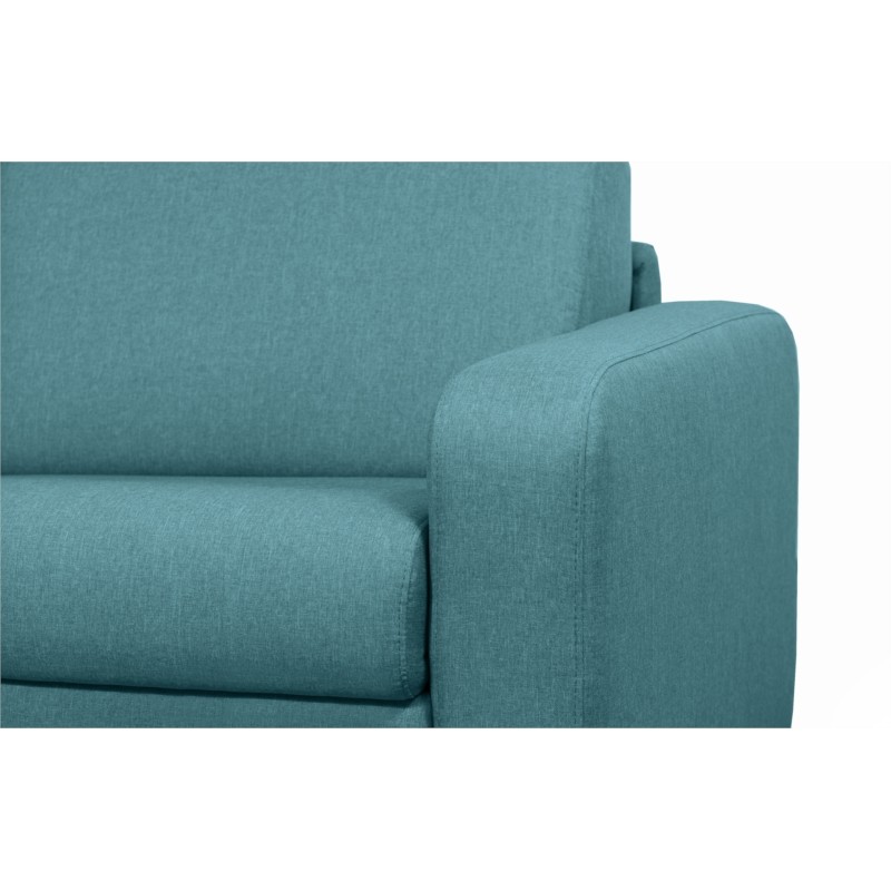Sofa bed 3 places fabric Mattress 140 cm LANDIN (Duck blue) - image 55993