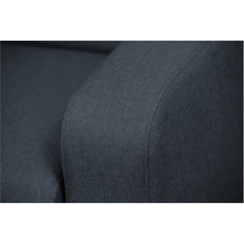 Sofa bed 3 places fabric Mattress 140 cm LANDIN (Dark blue) - image 56001