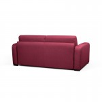 Sofa bed 3 places fabric Mattress 140 cm LANDIN (Bordeaux)