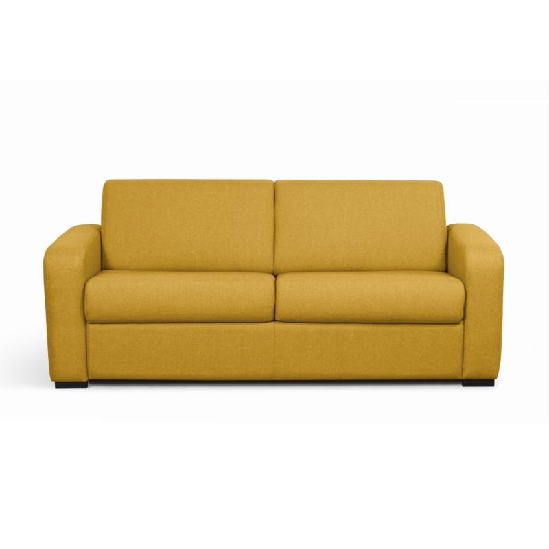Sofa bed 3 places fabric Mattress 140 cm LANDIN (Yellow) - image 56044