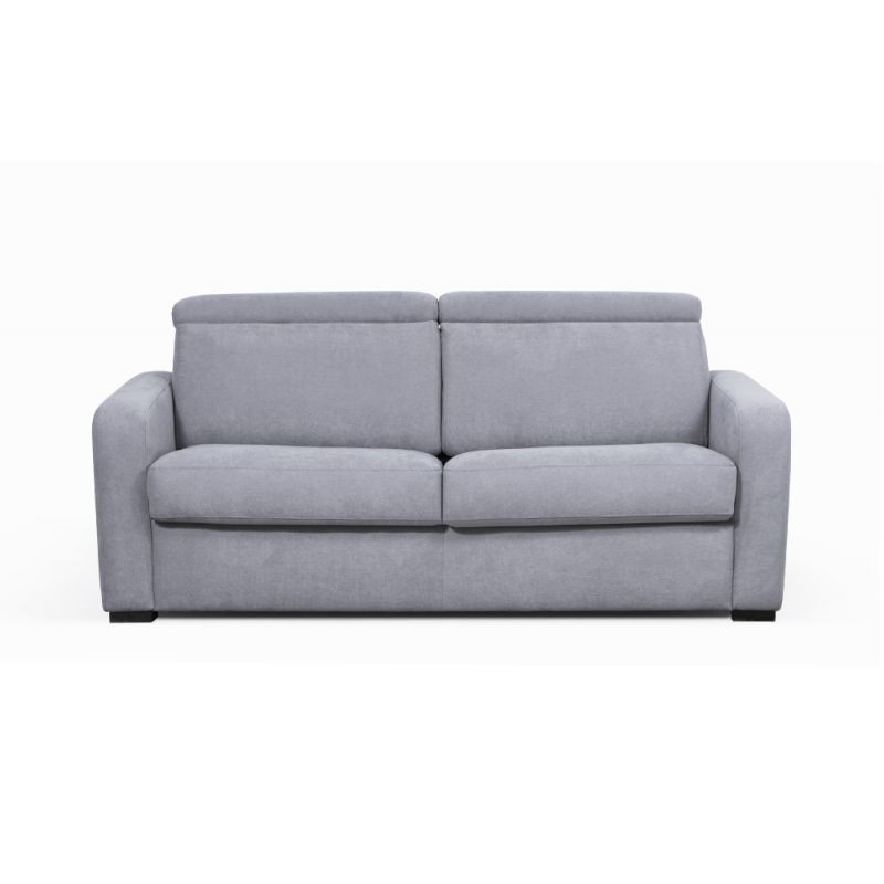 Sofá cama 3 plazas de tela de cabeza CAROLE (gris claro) - image 56051