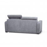 Sofá cama 3 plazas de tela de cabeza CAROLE (gris claro)