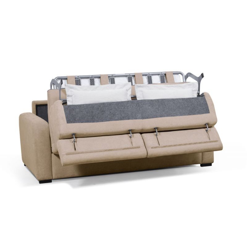  Sofa bed 3 places head fabric CAROLE (Beige) - image 56066